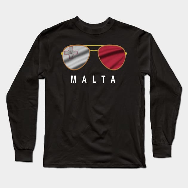 Malta Sunglasses, Malta Flag, Malta gift ,   Maltese , Long Sleeve T-Shirt by JayD World